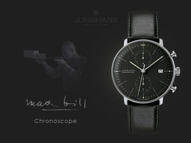 ユンハンス マックスビル クロノスコープ 自動巻き40mmブラック 027 4601 00