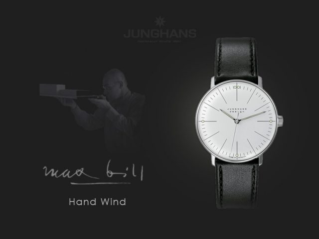 ユンハンス マックスビル 手巻き34mm バーインデックス 027 3700 00
