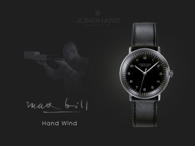 ユンハンス マックスビル手巻き 34mm ブラックアラビア 027 3702 00