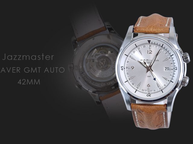 ハミルトン ジャズマスター トラベラーGMT42MMライトブラウンオーストリッチストラップ仕様 H32625555