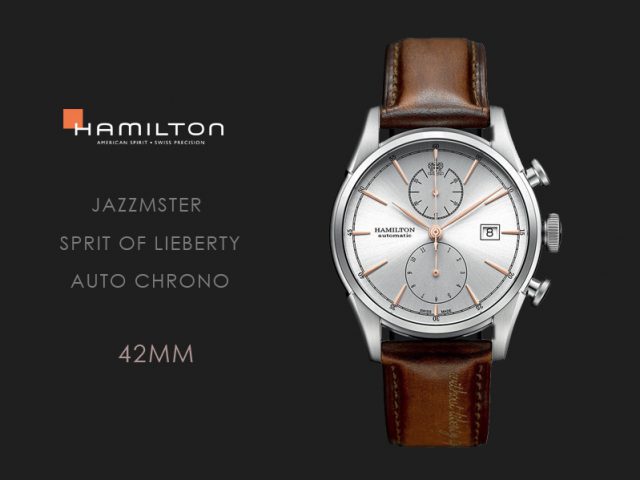 ハミルトン スピリット オブリバティ オートクロノ 42MMブラウンカーフストラップ仕様 H32416581
