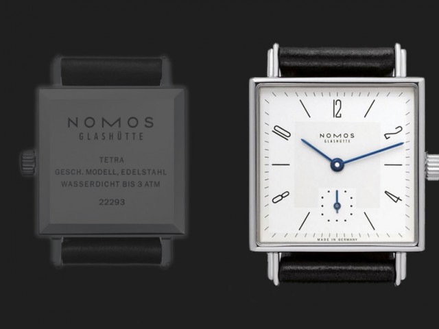 ノモス テトラ 27.5×27.5 nomos α 手巻き TT1A1W1