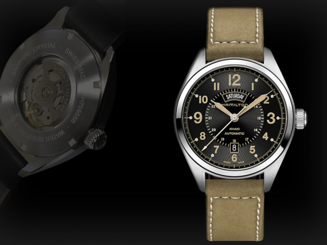 ハミルトン カーキフィールド ディディト 42mm ブラック オリーブグリーンカーフ H70505833