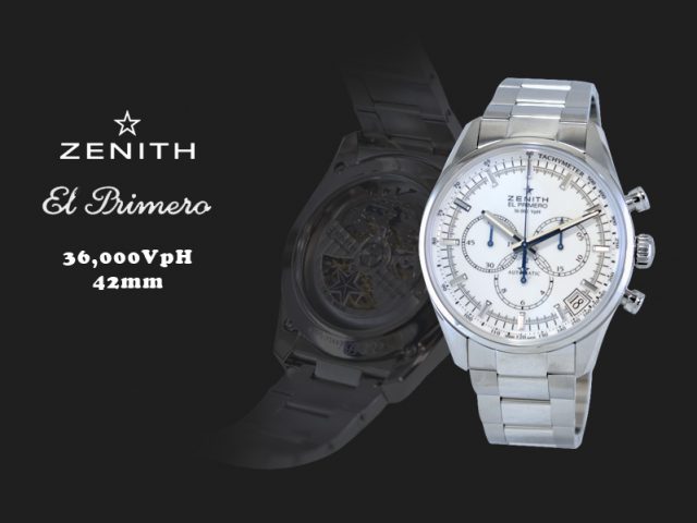 ゼニス エルプリメロ 36,000VPH ホワイト ダイヤル ブレス仕様。03.2080.400/01.M2040