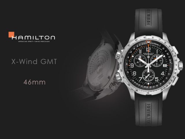 ハミルトン カーキX-WIND GMT H77912335 ブラックラバー