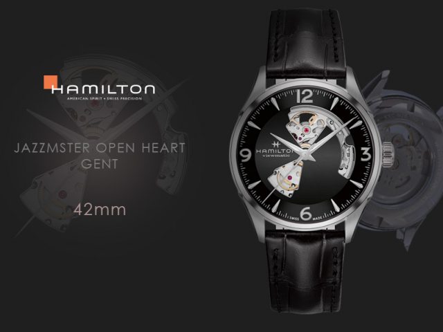 ハミルトン ジャズマスター オープンハート42MM ブラック ストラップ仕様H32705731