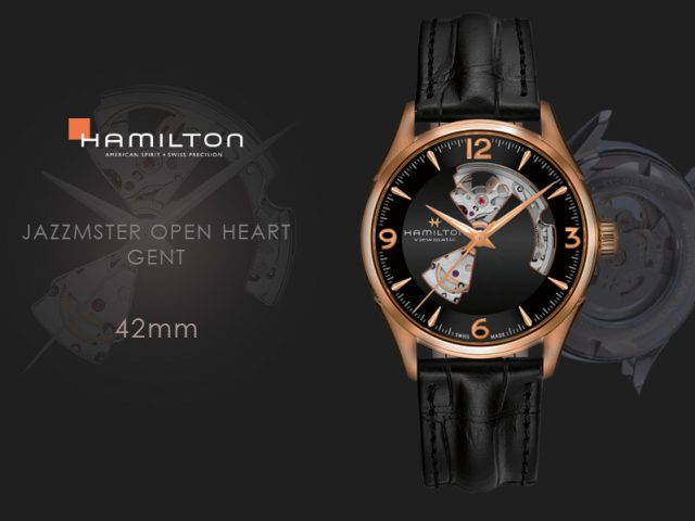 ハミルトン ジャズマスター オープンハート42MM レッドゴールドPVD H32735731