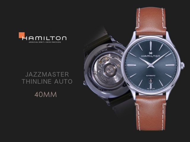 ハミルトン ジャズマスターシンラインオート ブルーダイヤル ブラウンカーフ H38525541