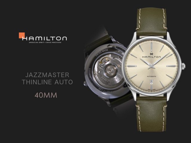 ハミルトン ジャズマスターシンラインオート ベージュダイヤル グリーンカーフ H38525811